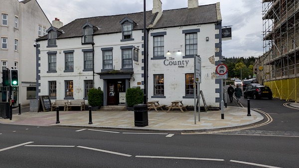 Exterior photo of the County Hotel, Hexham
