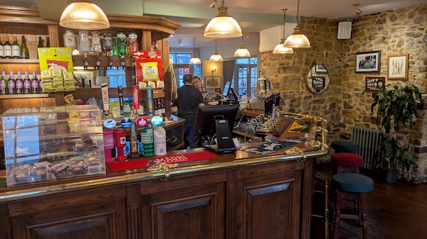Interior photo of the George Hotel, Axminster